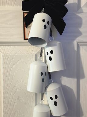 Ghost Cow Bell Wind Chimes Halloween Ghost Decor NWT